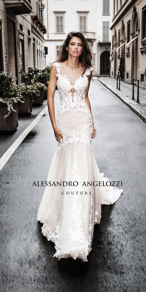 alessandro angelozzi wedding dresses mermaid illusion neckline lace 2019