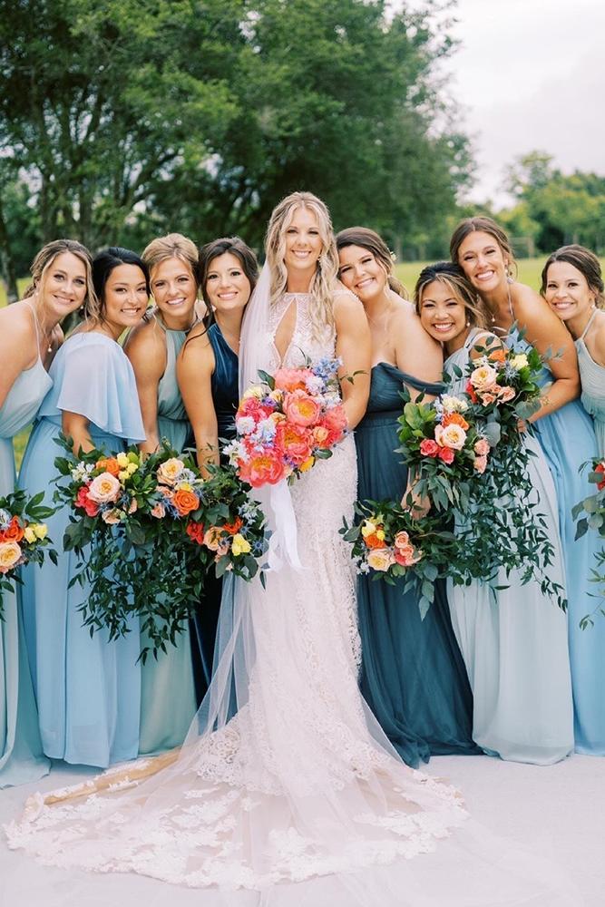 Blue bridesmaids clearance