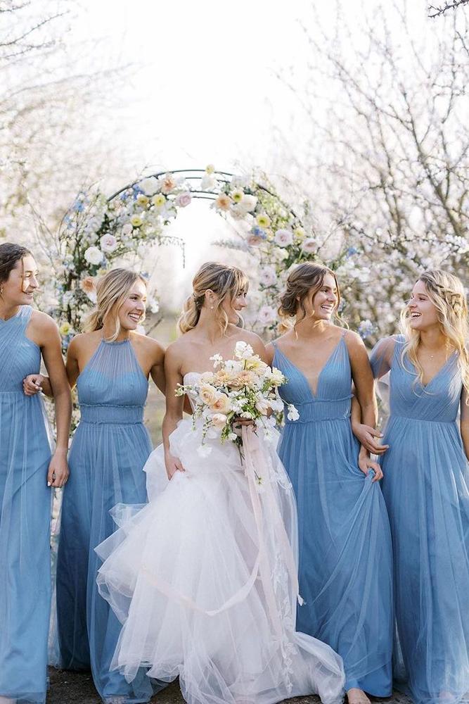 blue bridesmaid dresses long simple mismatched country shoprevelry