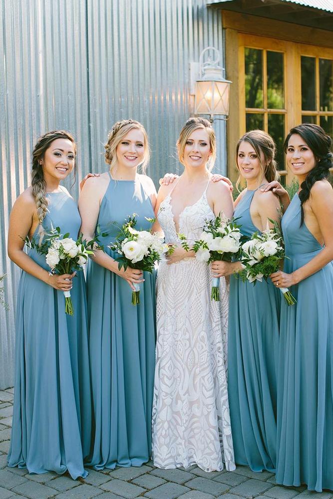 blue bridesmaid dresses long simple rustic annaperevertaylo
