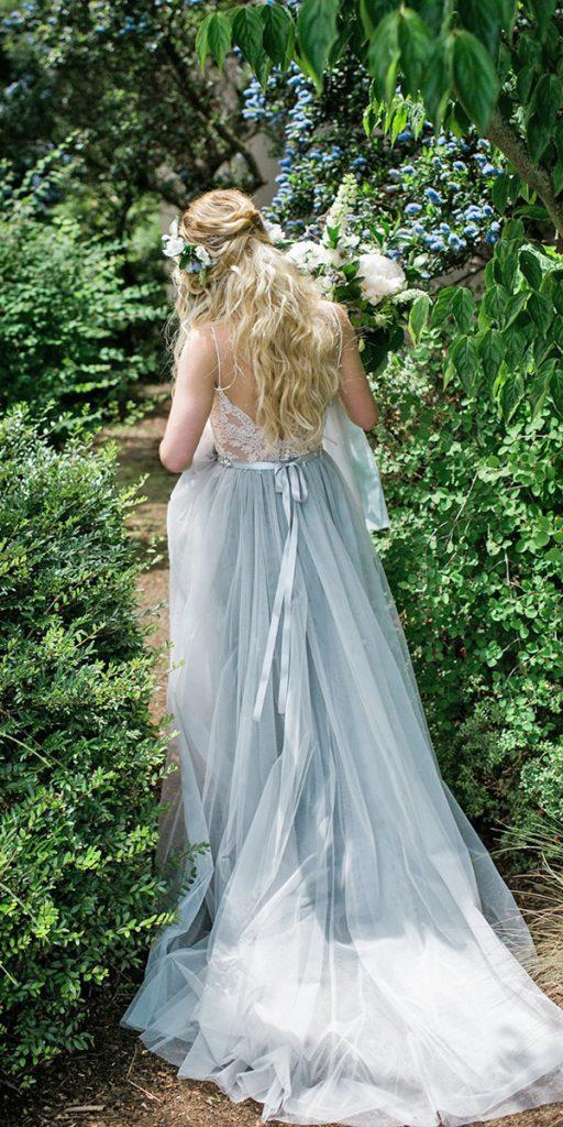 blue wedding dresses lace top with spaghetti straps alexandragrecco