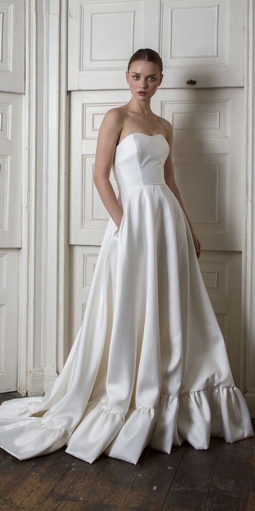 satin wedding dresses a line sweetheart strapless simple halfpenny london