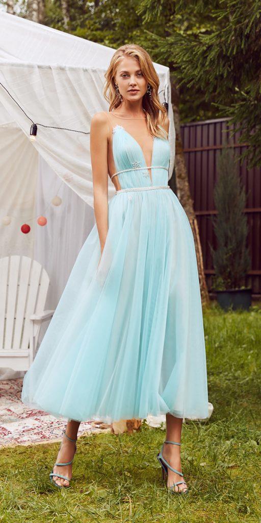 wedding guest designer dresses tea length with straps beach kookla