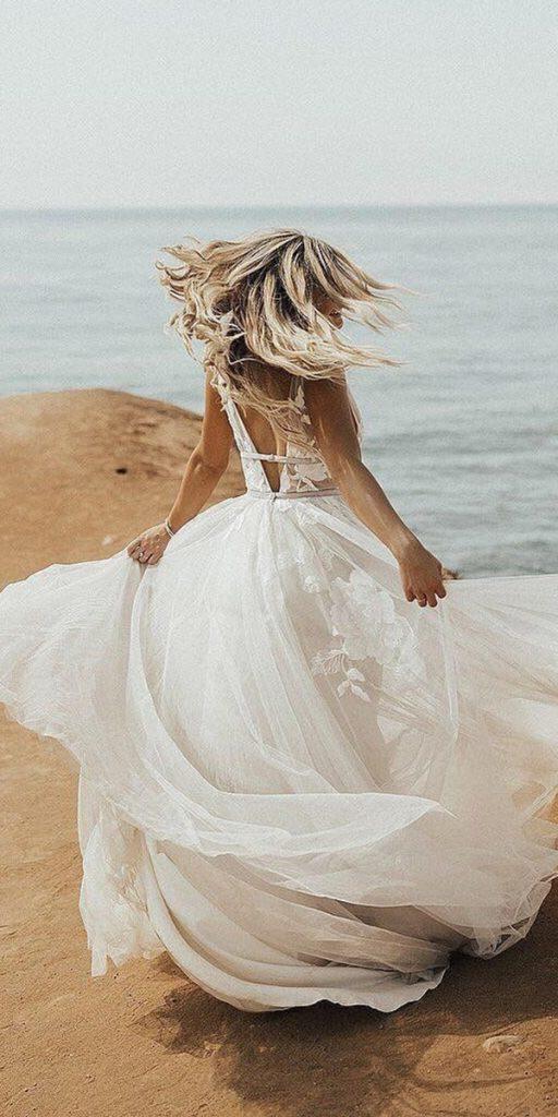  beach wedding dresses a line v back country willowbywatters
