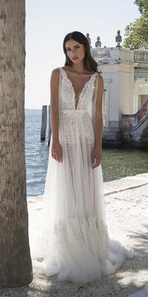 destination wedding dresses a line deep v neckline beach flowy nettabenshabu