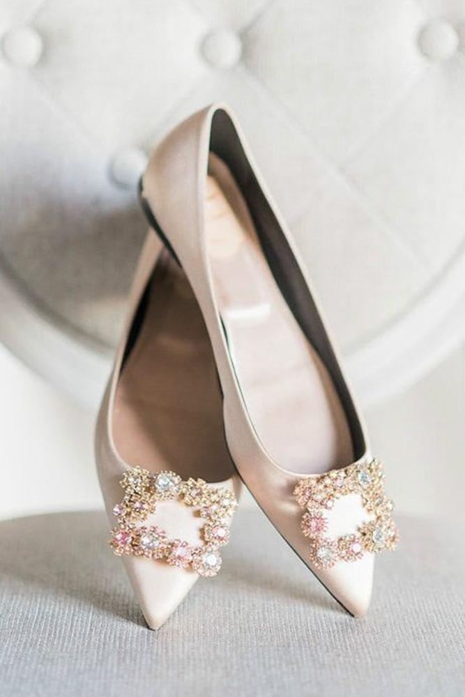 flat wedding shoes ivory with stones rebecca yale