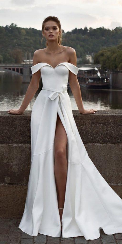 helena kolan wedding dresses 2019 a line simple of the shoulder wrap skirt