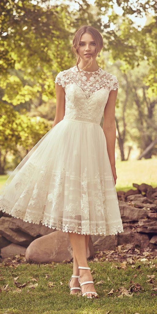 knee length wedding dresses with cape sleeves lace illusion neckline justinalexander