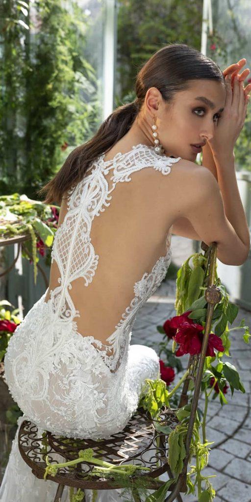  lace back wedding dresses tatoo effect illusion sexy lian rokman