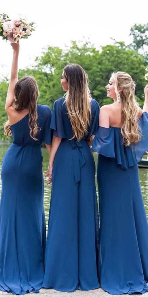 long bridesmaid dresses blue mismatched simple bellabridesmaids