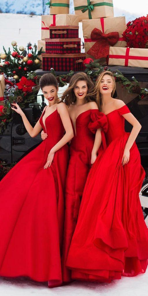 long bridesmaid dresses red simple off the shoulder straps endritmertiri