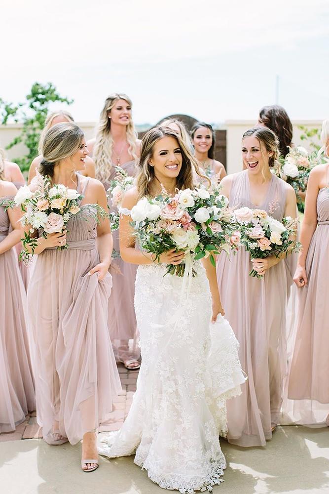 mismatched bridesmaid dresses pale color rustic annaperevertaylo