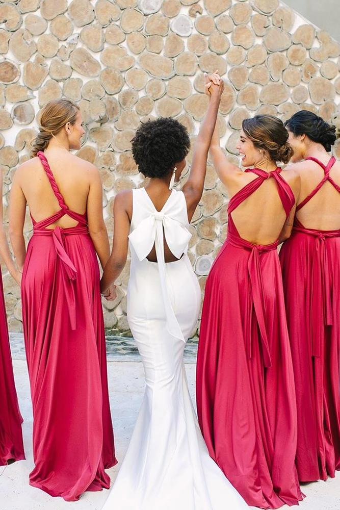  mismatched bridesmaid dresses red long open back for summer jacquicole