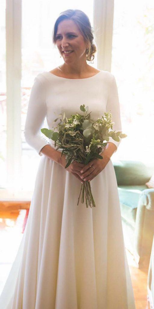  modest wedding dresses with sleeves simple a line with sleeves rubenhernandezcostura