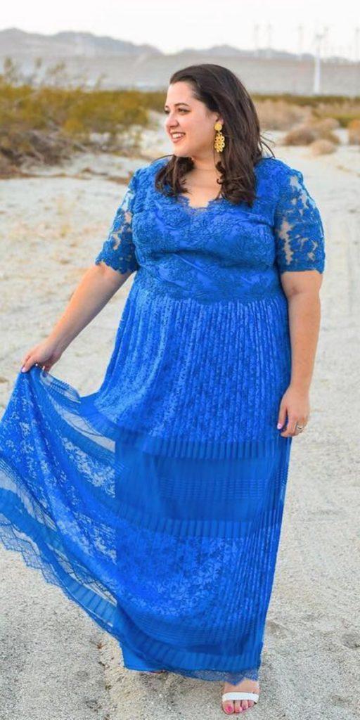 mother of the groom dresses blue long with sleeves for plus size tadashishoj