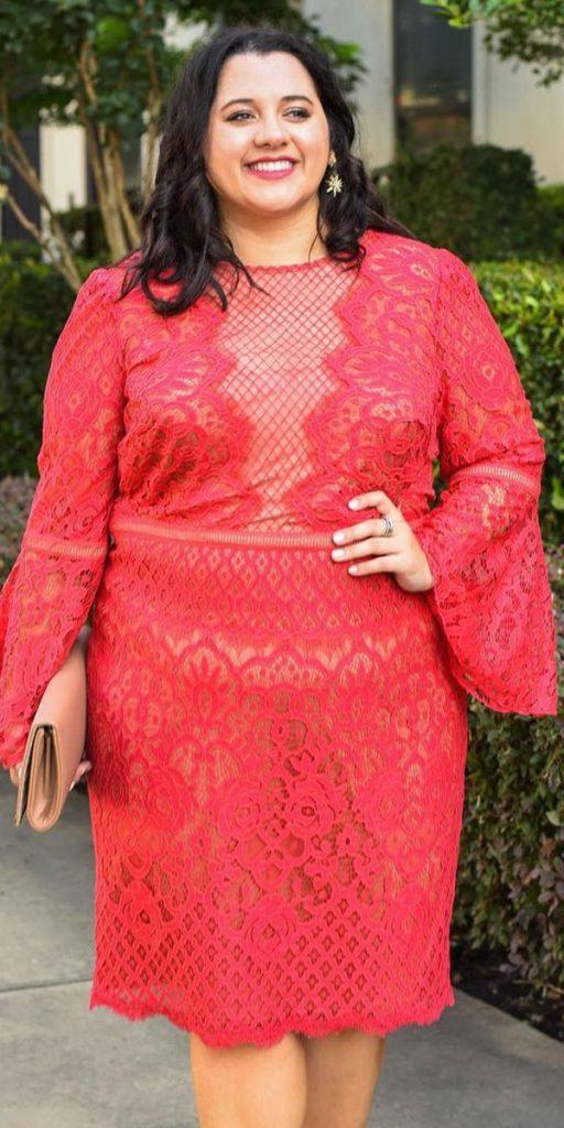 mother of the groom dresses red with long sleeves lace plus size tadashi shoji