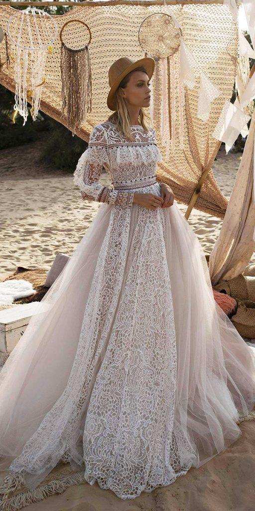 rara avis wedding dresses a line with long sleeves full lace gypsy bohemian
