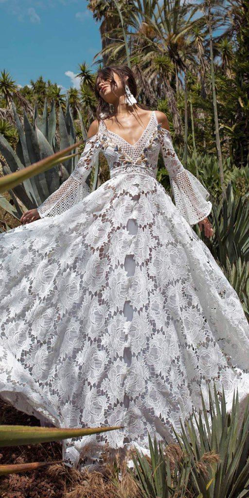 rara avis wedding dresses a line with sleeves strapless gypsy style 2019