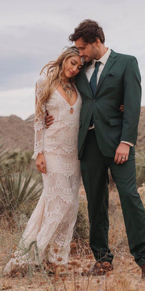 rustic wedding dresses sheath with long sleeves lace bohemian daughtersofsimone