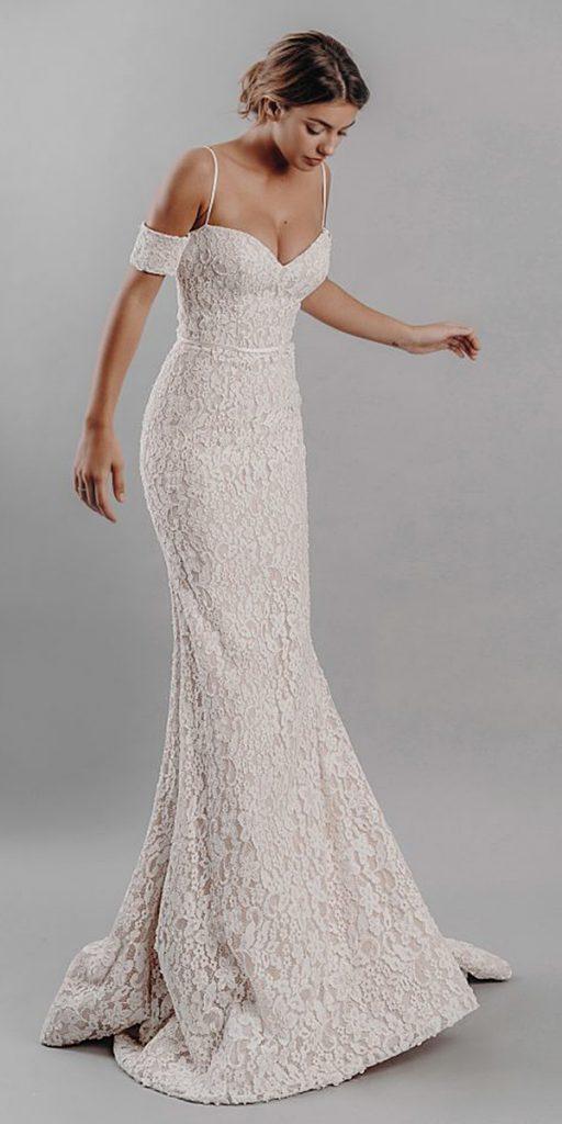 stephanie allin wedding dresses trumpet with spaghetti straps off the shoulder full lace