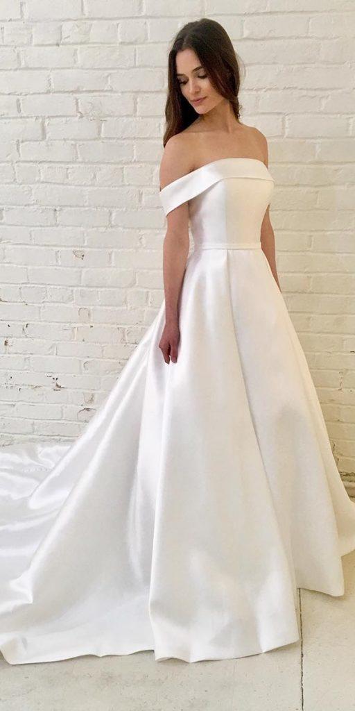  trendy wedding dresses simple a line straight neckline townandcountrybridal