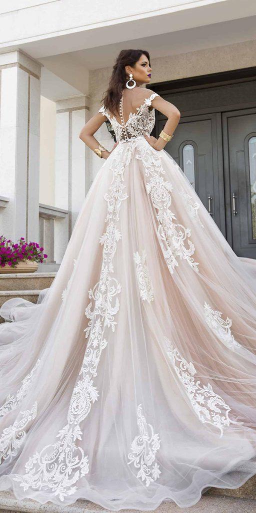 julija bridal fashion wedding dresses ball gown illusion back with buttons lace blush