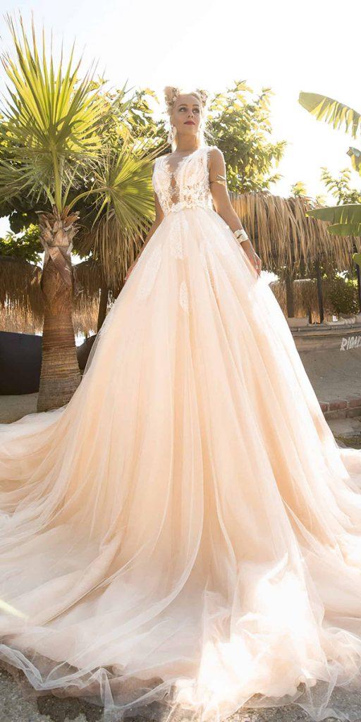 julija bridal fashion wedding dresses ball gown lace top blush colored 2019