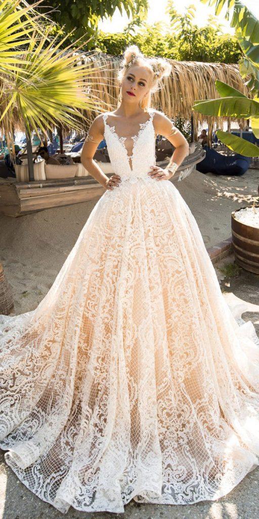 julija fashion wedding dresses ball gown sweetheart neckline full lace 2019