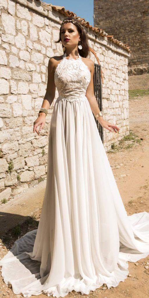 julija bridal fashion wedding dresses greek a line halter neckline lace 2019