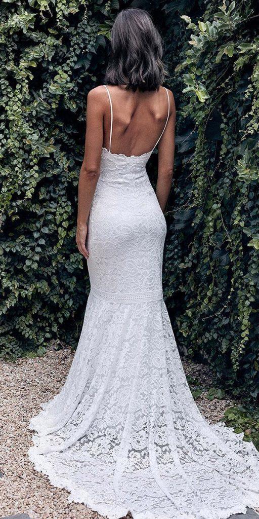 lace beach wedding dresses trumpet open back with spaghetti straps rustic grace loves lace