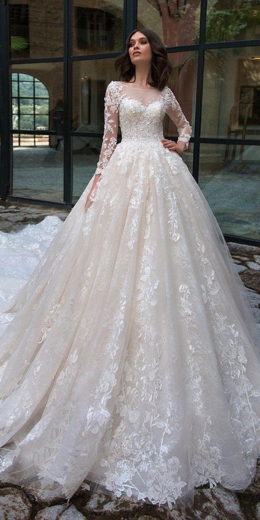  lace bridal gowns ball own with long sleeves luxury navibluebridal