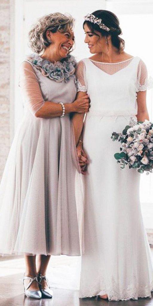 summer mother of the bride dresses tea length with three quote sleeves