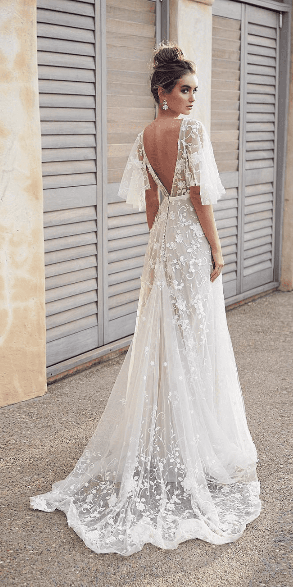 backless wedding dresses with long sleeves