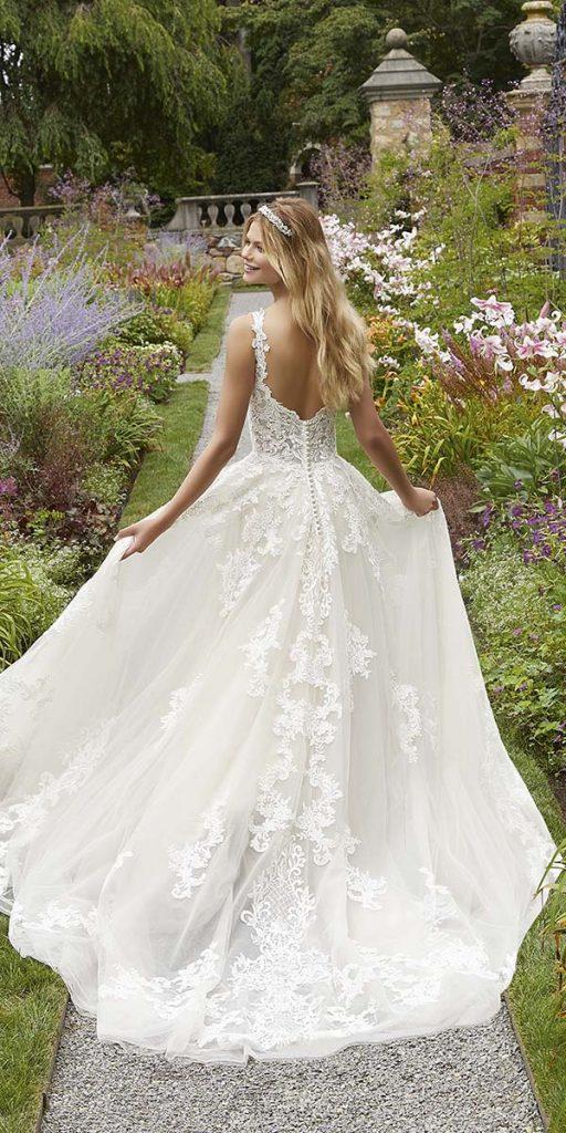 dream wedding dresses a line low back with straps lace mori lee