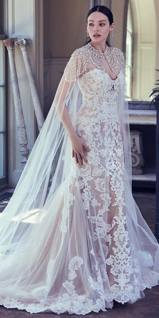 dream wedding dresses sheath with vintage beaded capes lace maggiesottero
