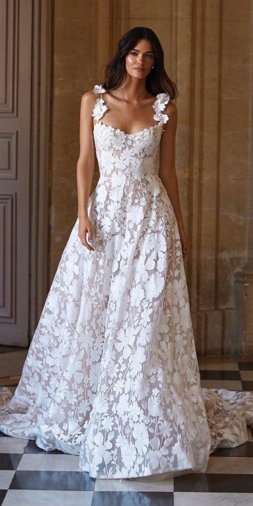 fantasy wedding dresses a line floral appliques millanova