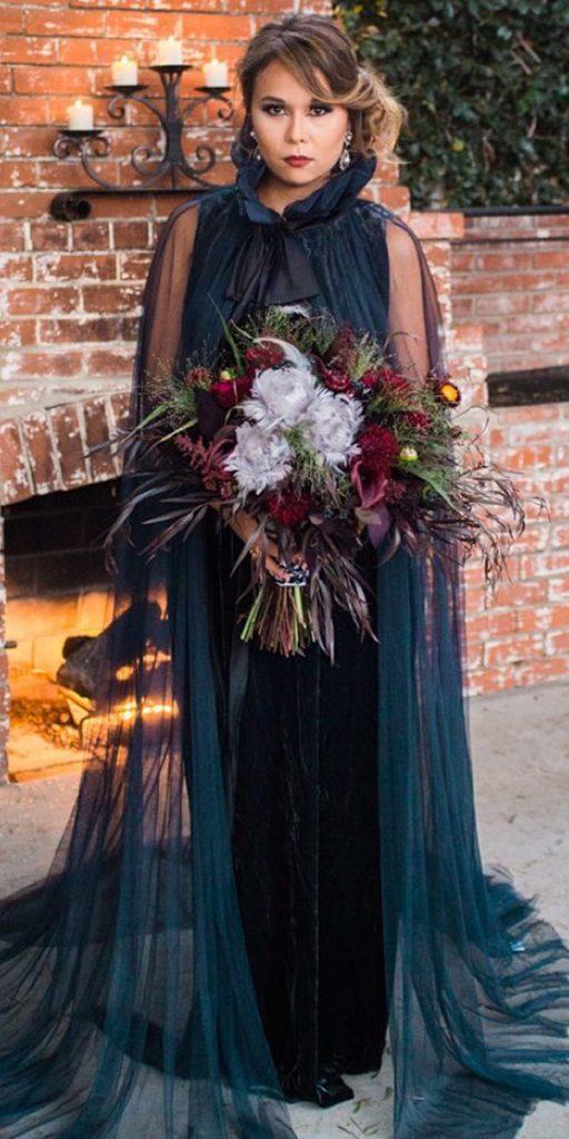 gothic wedding dresses black victorian with cape adina’s bridal