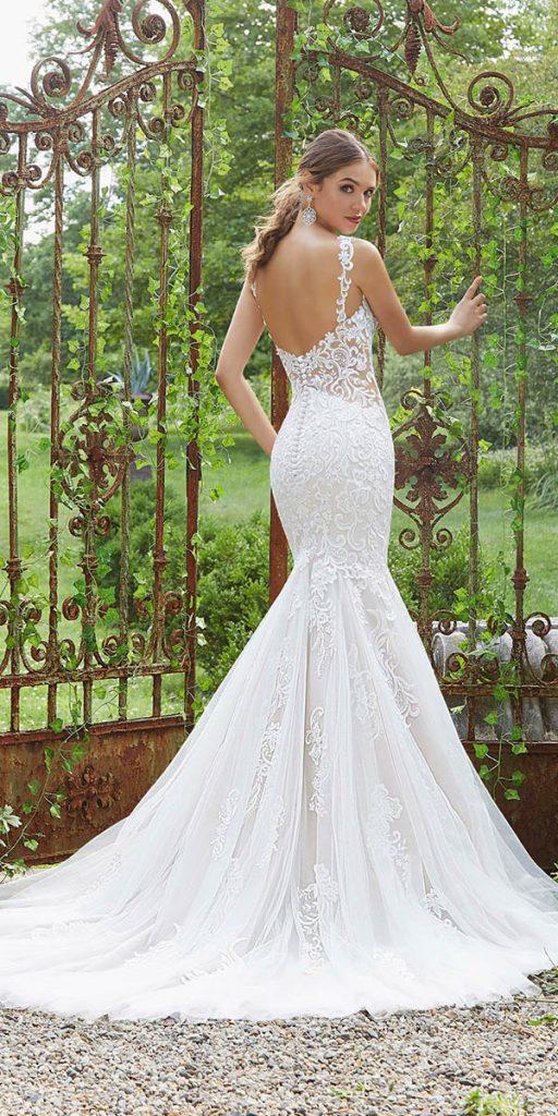 mermaid wedding dresses low back full lace with straps mori lee