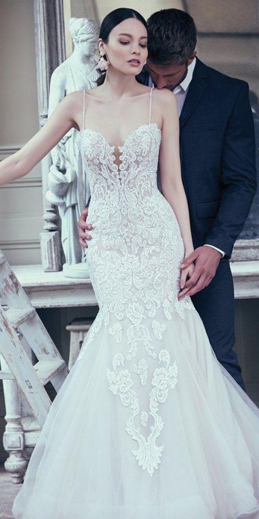 mermaid wedding dresses with spaghetti straps sweetheart lace maggiesottero