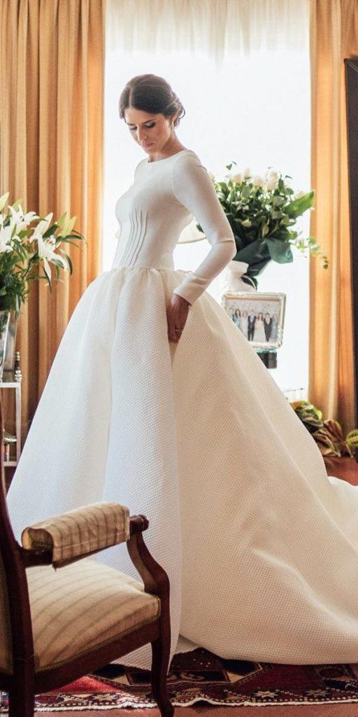 modest wedding dresses with sleeves ball gown simple kiwo estudio