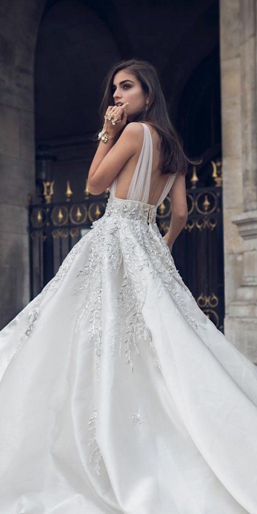 vintage wedding dresses a line open back beaded anaellehautecouture