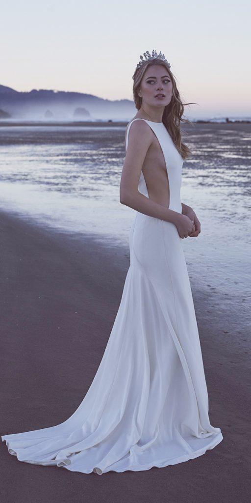 watters wedding dresses simple sheath sleveless for beach