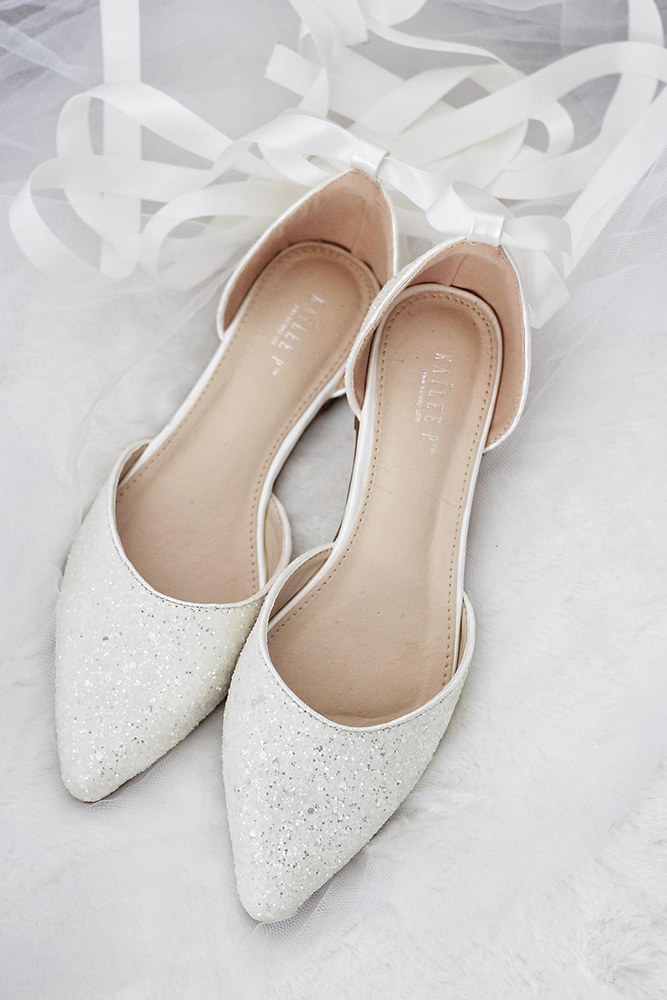 flat wedding shoes simple sequins sparkle shop.kaileep