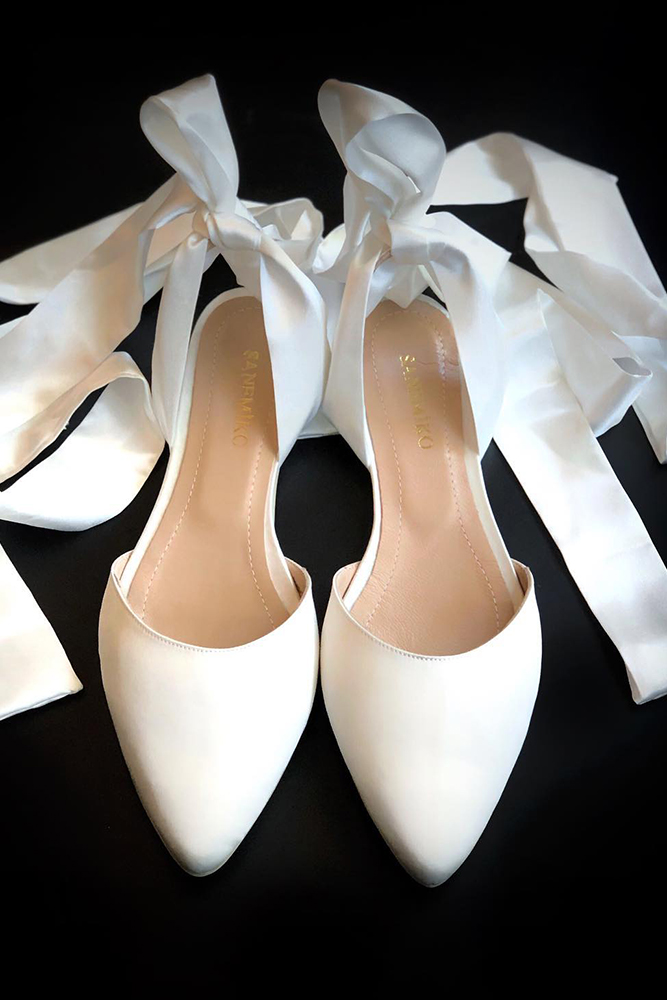 flat wedding shoes simple white comfortable sanemiko