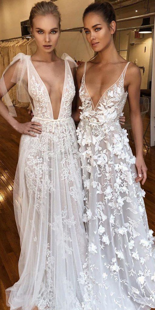 lace beach wedding dresses seay deep v neckline floral lace musebyberta