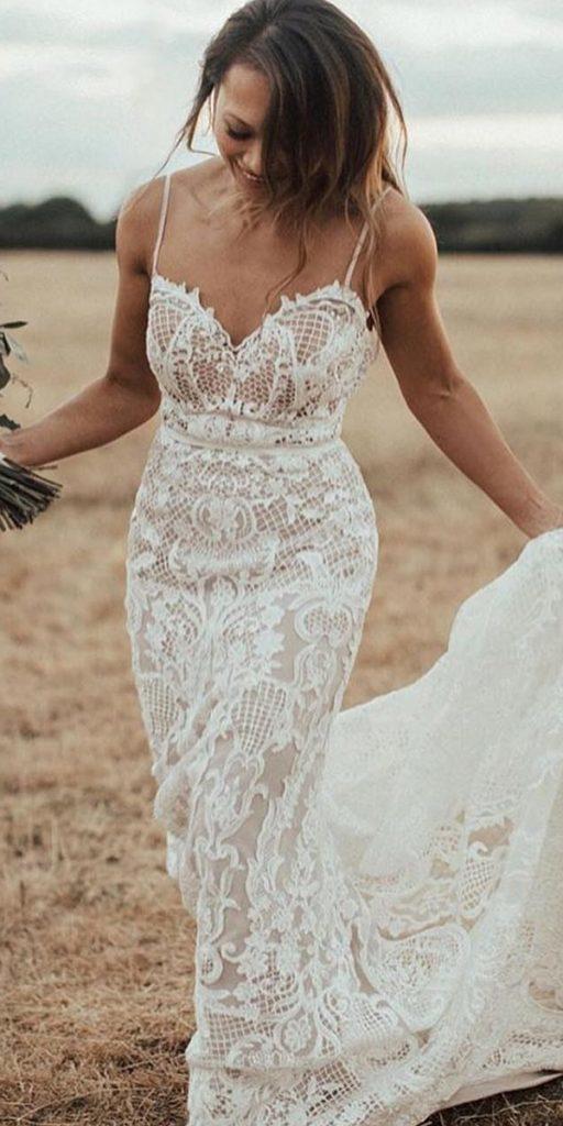 lace beach wedding dresses sheath with spaghetti straps lace madewithlovebridal