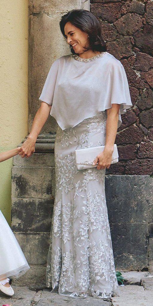 long mother of the bride dresses sheath pale color with cape davidsbrida