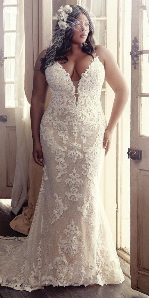 plus size wedding dresses mermaid with spaghetti straps lace maggiesotterodesigns