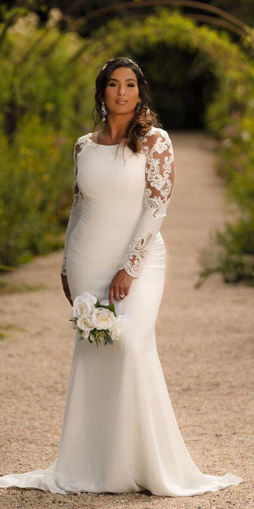 Boho Chic Plus Size A Line Dress Bride With V Neck, Appliques, Lace, And  Illusion Long Sleeves Vestido Noiva From Verycute, $56.34 | DHgate.Com