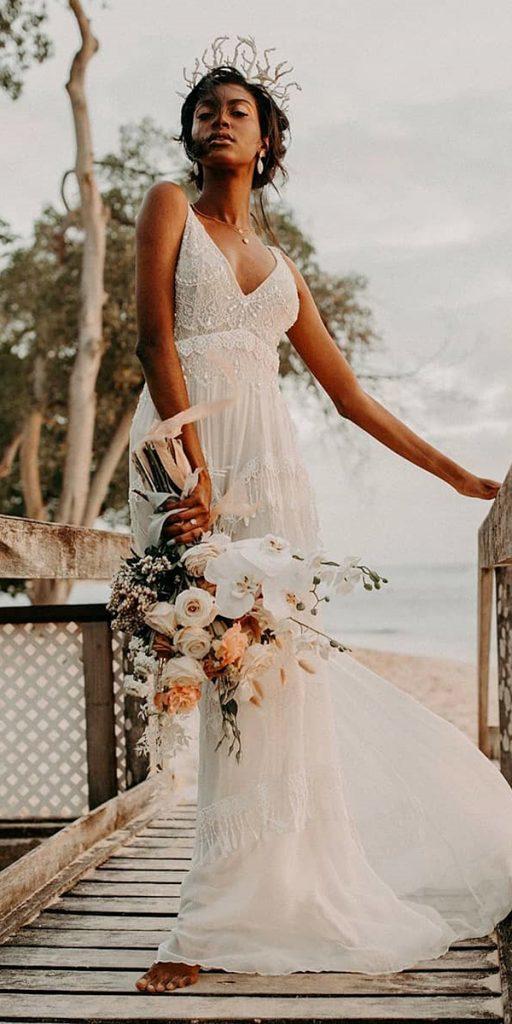 30 Wonderful Beach Wedding Dresses For Hot Weather